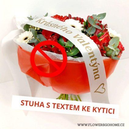 Krásného Valentýna stuha do kytice