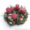 Adventní věnec rustikální svíčky červený